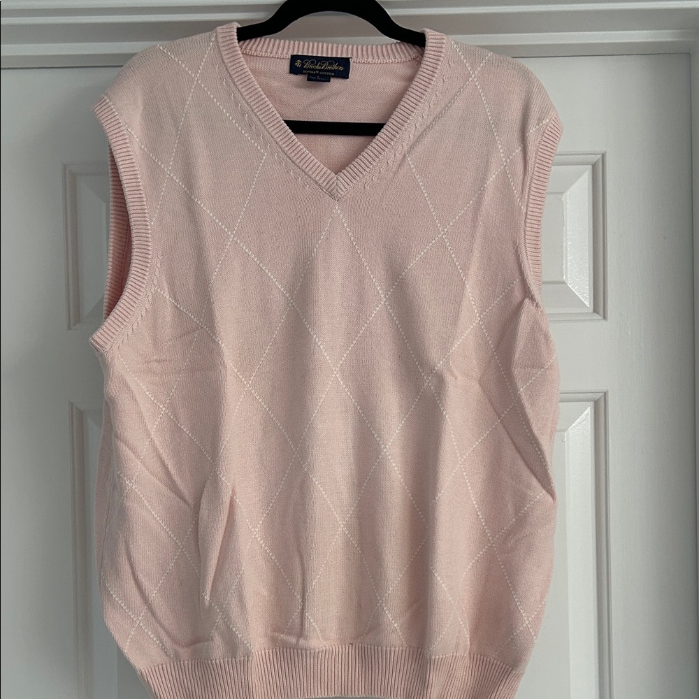 Brooks Brothers Pink V-Neck Sweater Vest